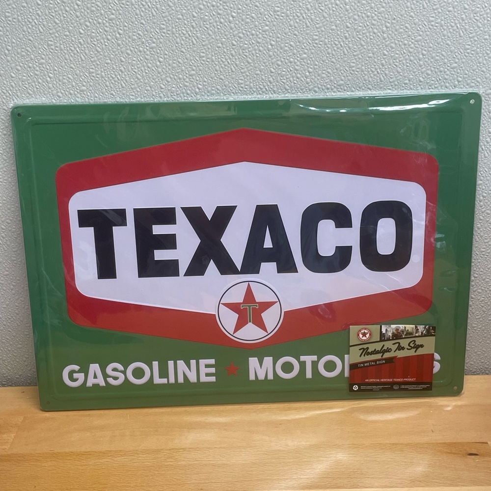 Texaco Star Gasoline 12.25x16.25" Metal Sign. New Sign. Motor Oils.